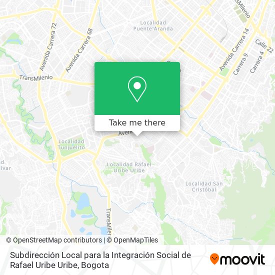 Subdirección Local para la Integración Social de Rafael Uribe Uribe map