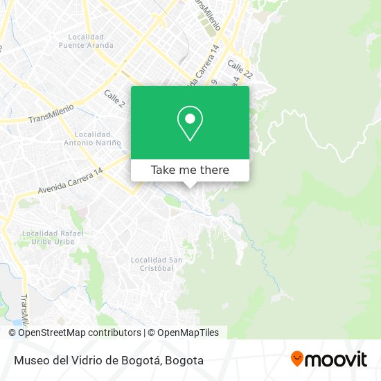 Mapa de Museo del Vidrio de Bogotá