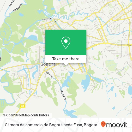 Cámara de comercio de Bogotá sede Fusa map