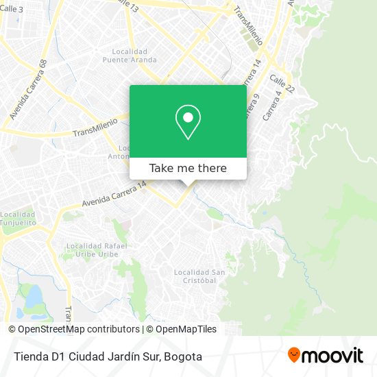 Mapa de Tienda D1 Ciudad Jardín Sur