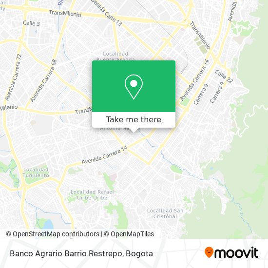 Banco Agrario Barrio Restrepo map