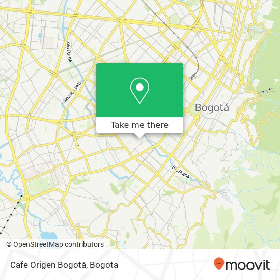 Cafe Origen Bogotá map