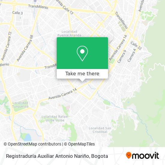 Registraduría Auxiliar Antonio Nariño map