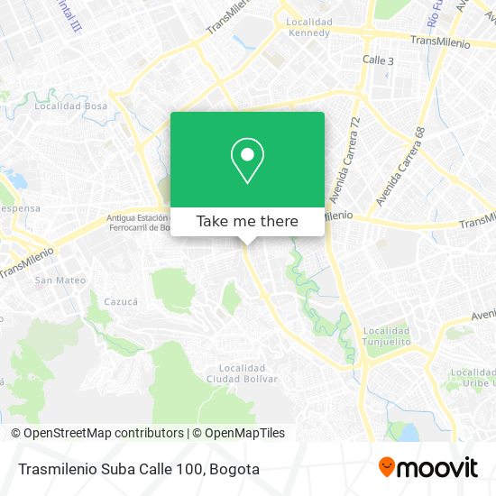 Trasmilenio Suba Calle 100 map