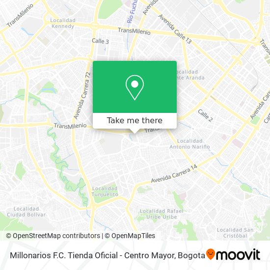 Millonarios F.C. Tienda Oficial - Centro Mayor map