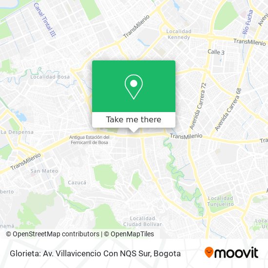 Glorieta: Av. Villavicencio Con NQS Sur map