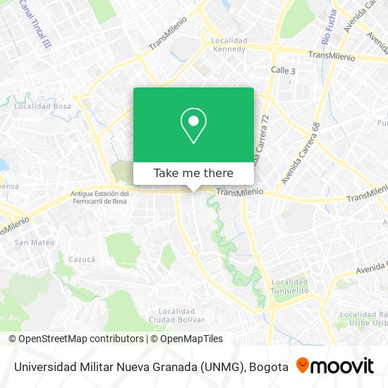 Mapa de Universidad Militar Nueva Granada (UNMG)