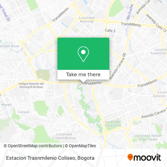Mapa de Estacion Trasnmilenio Coliseo