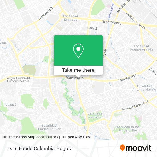 Team Foods Colombia map