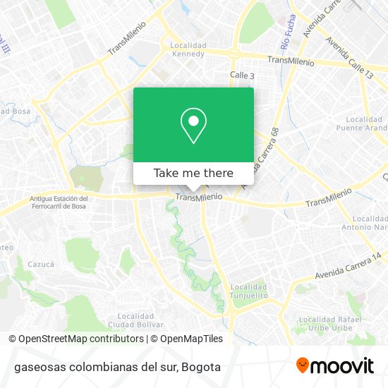 gaseosas colombianas del sur map