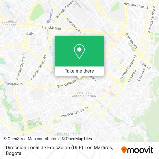 Mapa de Dirección Local de Educación (DLE) Los Mártires