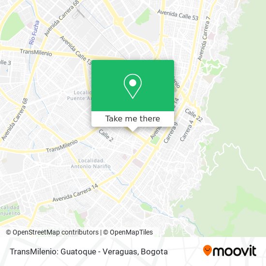 TransMilenio:  Guatoque - Veraguas map