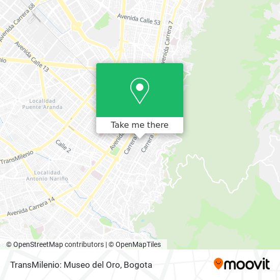 TransMilenio: Museo del Oro map