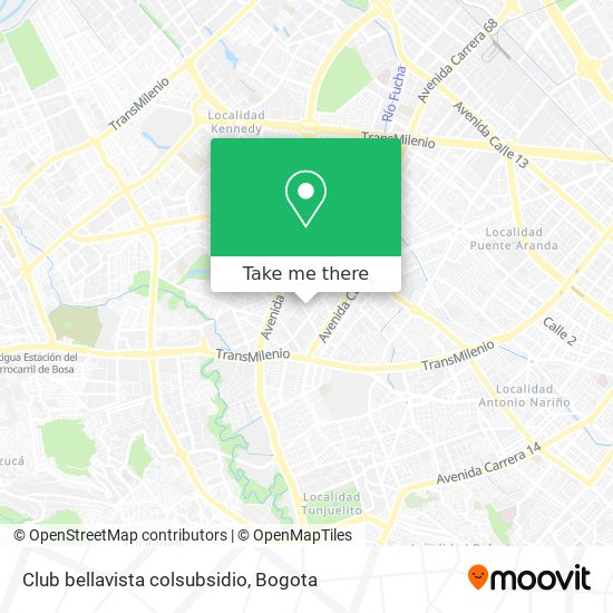 Mapa de Club bellavista colsubsidio