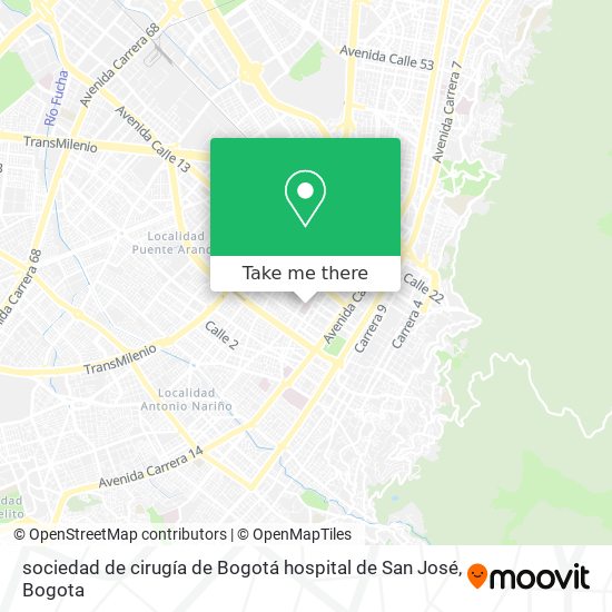 sociedad de cirugía de Bogotá hospital de San José map