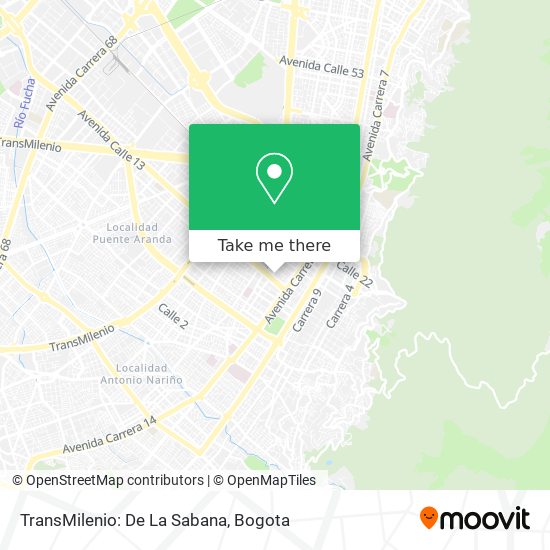 TransMilenio: De La Sabana map
