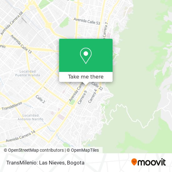 TransMilenio: Las Nieves map