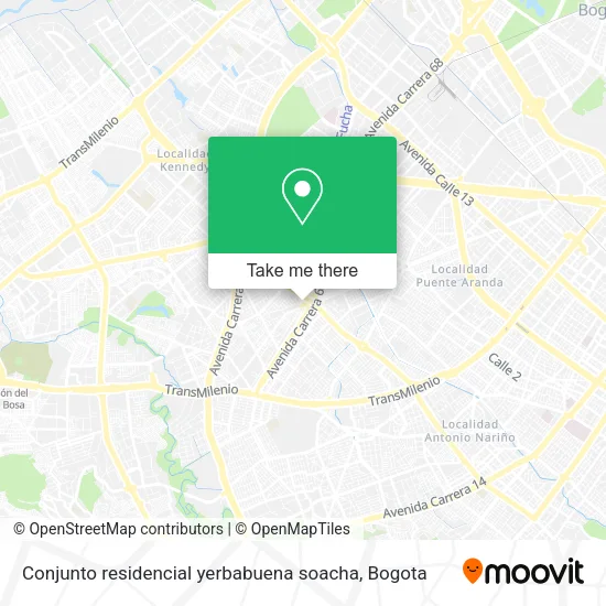Mapa de Conjunto residencial yerbabuena soacha