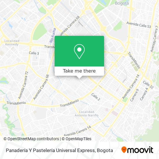Panadería Y Pastelería Universal Express map