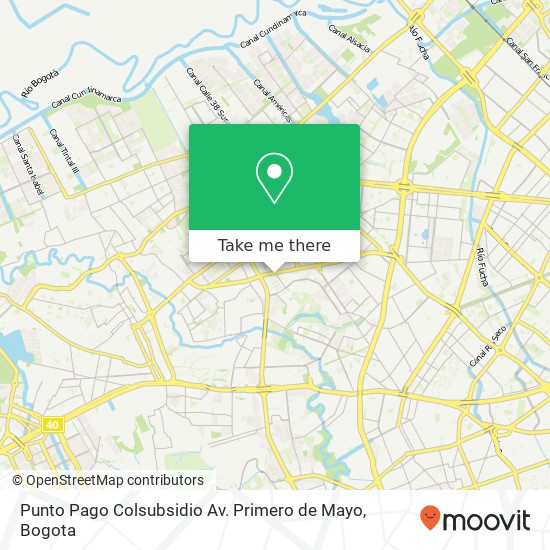 Mapa de Punto Pago Colsubsidio Av. Primero de Mayo