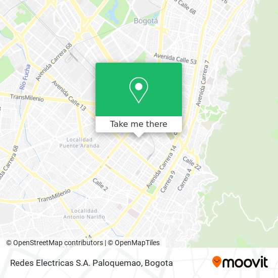 Redes Electricas S.A. Paloquemao map