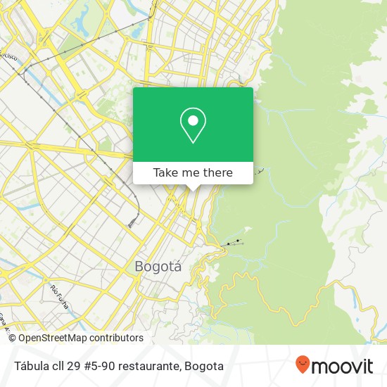 Mapa de Tábula cll 29 #5-90 restaurante