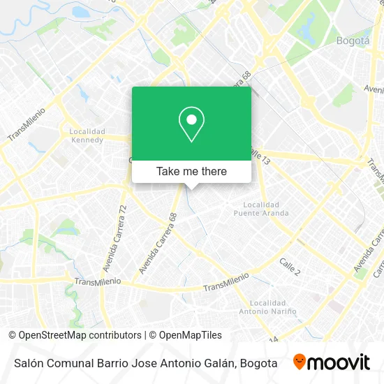 Mapa de Salón Comunal Barrio Jose Antonio Galán