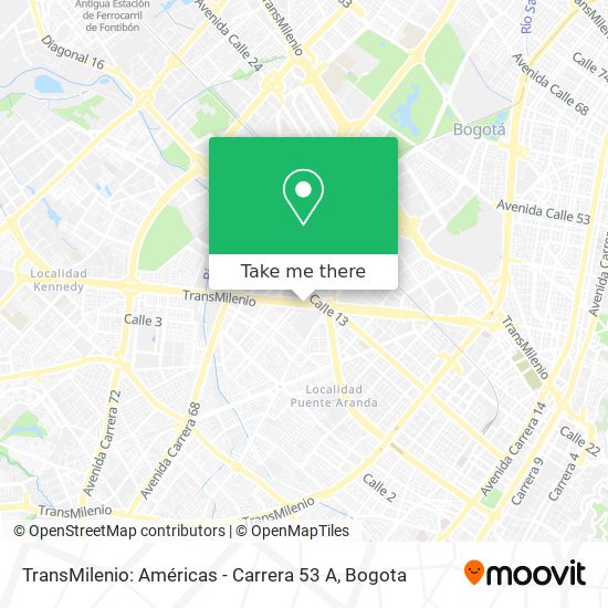 TransMilenio: Américas - Carrera 53 A map