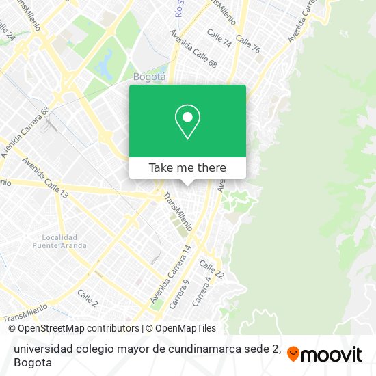 universidad colegio mayor de cundinamarca sede 2 map