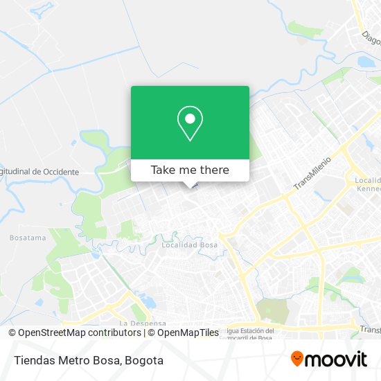 Tiendas Metro Bosa map
