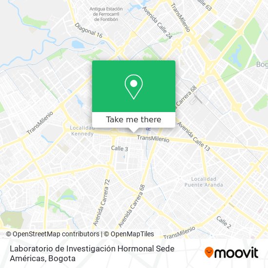 Mapa de Laboratorio de Investigación Hormonal Sede Américas