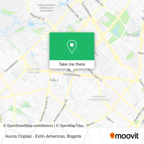 Auros Copias - Exito Americas map