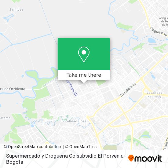 Mapa de Supermercado y Drogueria Colsubsidio El Porvenir