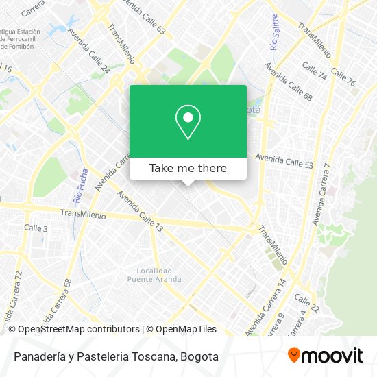 Mapa de Panadería y Pasteleria Toscana