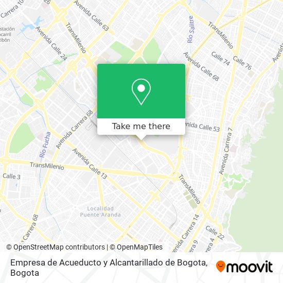 Empresa de Acueducto y Alcantarillado de Bogota map