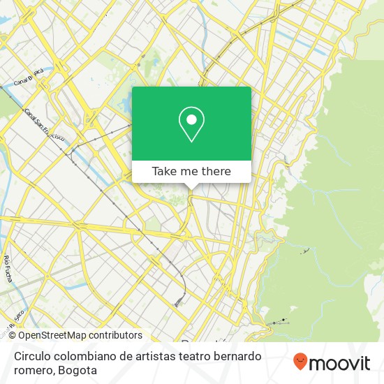 Mapa de Circulo colombiano de artistas teatro bernardo romero