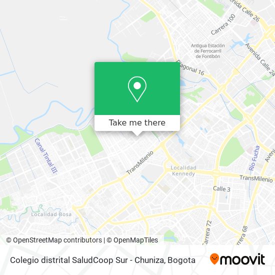 Mapa de Colegio distrital SaludCoop Sur - Chuniza