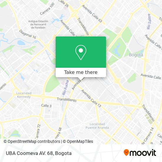 Mapa de UBA Coomeva AV. 68