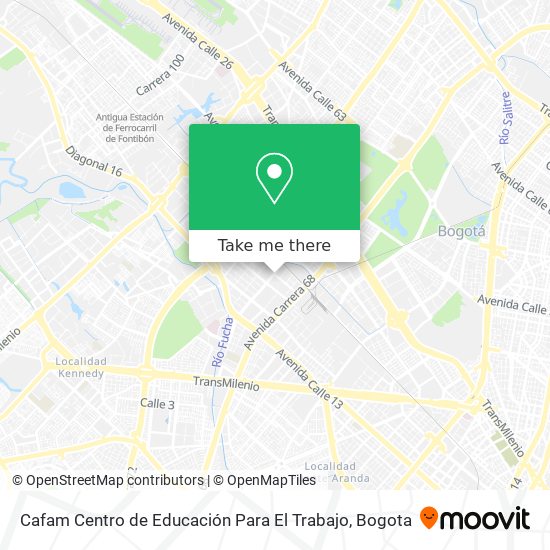 Cafam Centro de Educación Para El Trabajo map