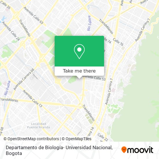 Departamento de Biología- Universidad Nacional map