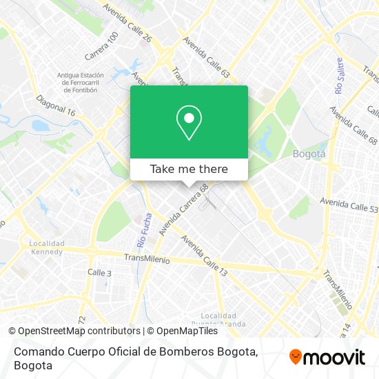 Comando Cuerpo Oficial de Bomberos Bogota map