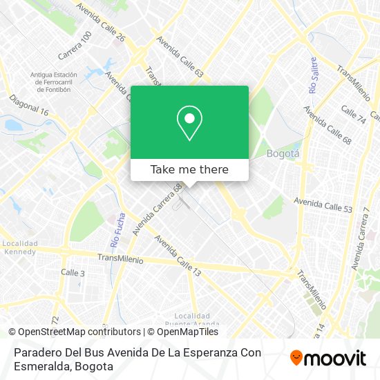 Paradero Del Bus Avenida De La Esperanza Con Esmeralda map