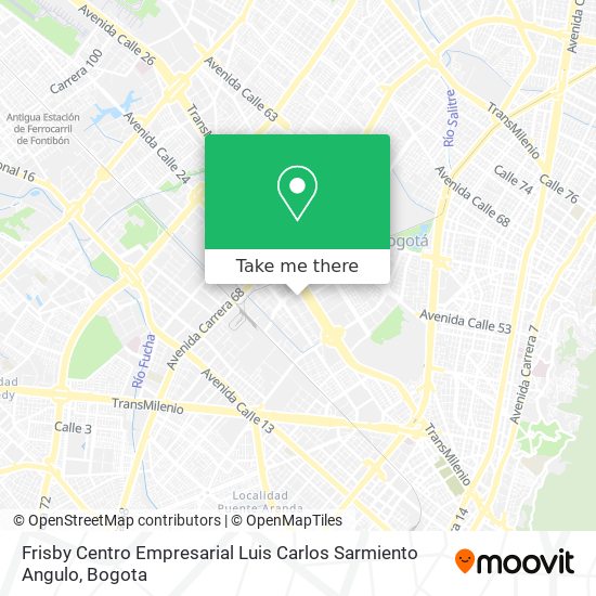 Frisby Centro Empresarial Luis Carlos Sarmiento Angulo map