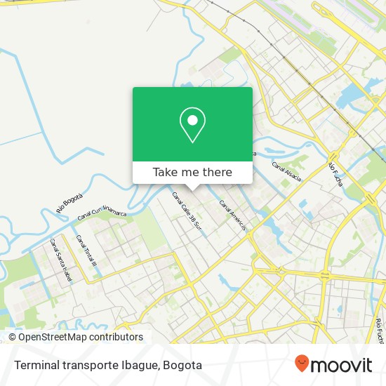 Terminal transporte Ibague map