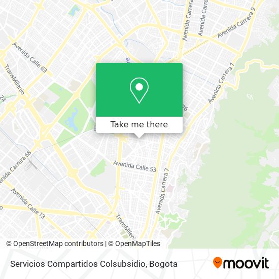 Servicios Compartidos Colsubsidio map