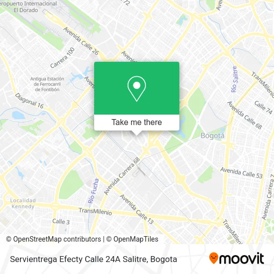 Mapa de Servientrega Efecty Calle 24A Salitre