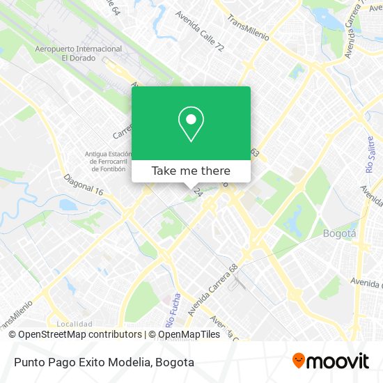 Mapa de Punto Pago Exito Modelia