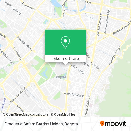 Drogueria Cafam Barrios Unidos map