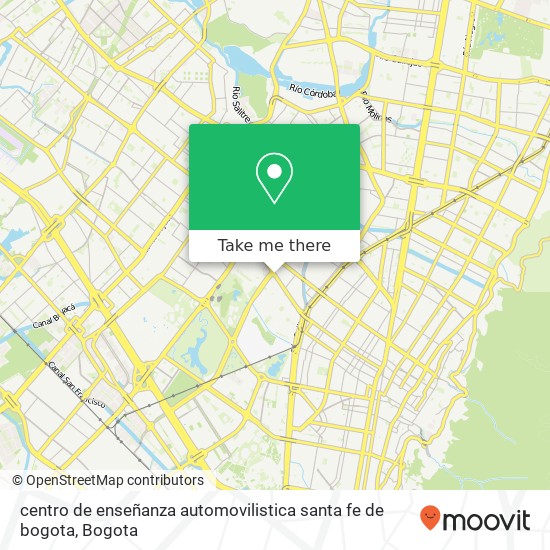 Mapa de centro de enseñanza automovilistica santa fe de bogota