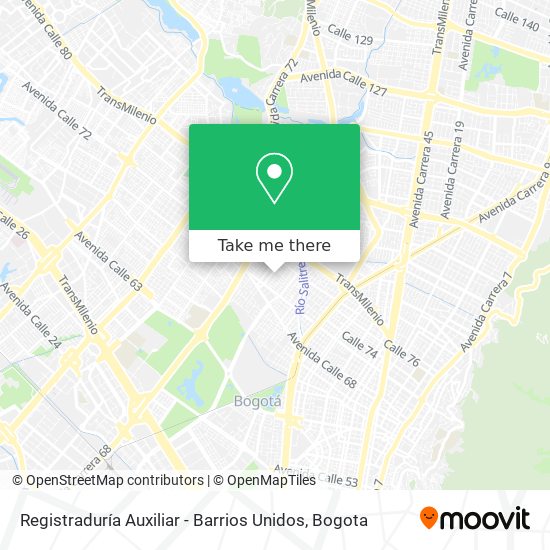 Registraduría Auxiliar - Barrios Unidos map